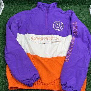 ODD FUTURE OFWGKTA Striped Purple White Orange Windbreaker 3/4 Zip Size Small